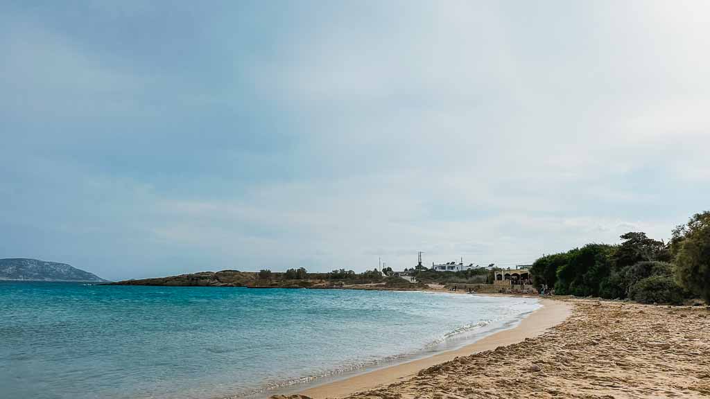 Finikas Beach one of the beautiful sandy Koufonisia Beaches with a small taverna right off of the sand.